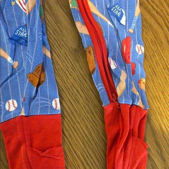 Little Sleepies Blue Baseball Footies - Picture 5 of 6